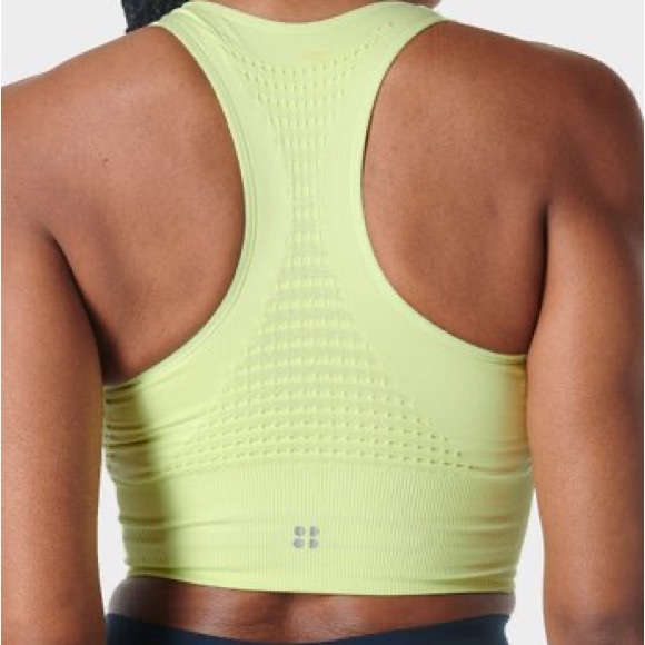 Sweaty Betty Pomelo Green Stamina Longline Workout Bra - Picture 7 of 11